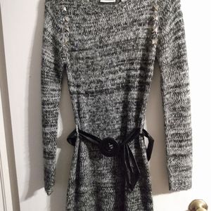 Women's Blk/Gray Sweater Dress. SZ Med..90% acrylic 10% metallic..